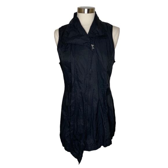 Stella Carakasi Black Full Zip Vest Metallic Flecks Women’s Medium Minimalist - Picture 11 of 11